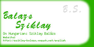 balazs sziklay business card